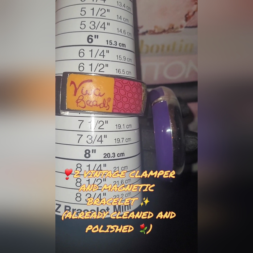 2 VINTAGE CLAMPER AND  MAGNETIC BRACELET ✨️(ALREADY CLEANED AND POLISHED ⚘️) - Picture 3 of 8